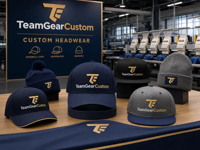 Home Custom embroidered headwear: caps, snapbacks, beanies & trucker hats with 3D puff/flat embroidery