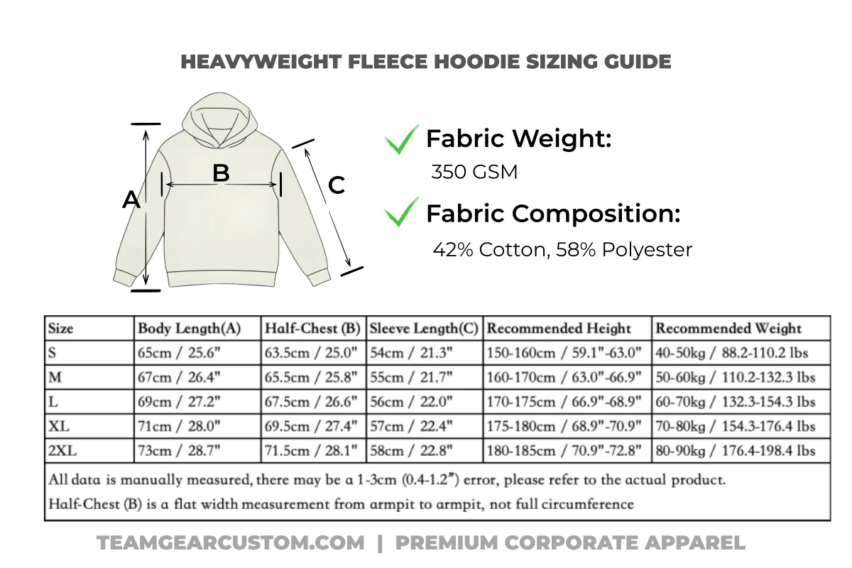 Bulk Branded Fleece Hoodies Custom Size Chart custom heavyweight fleece team hoodies bulk & wholesale premium sweatshirts