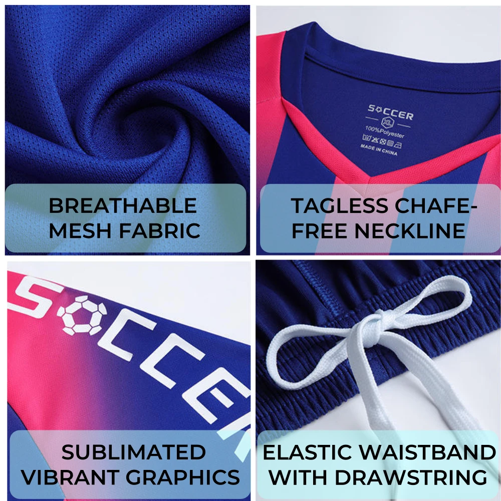 Bulk Football Kit Custom Printing Technical Stitch Details custom sublimated soccer jerseys bulk & wholesale team uniforms