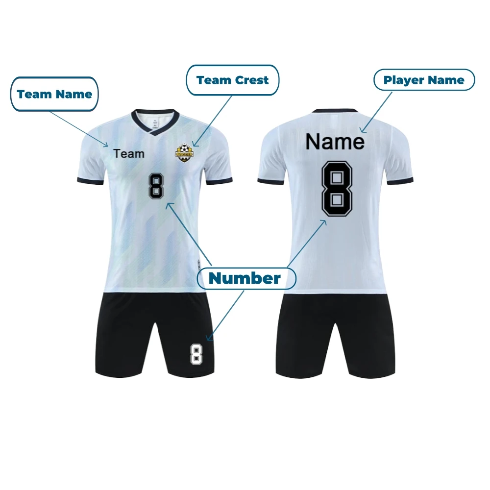Youth Soccer Jersey Printing Branding Zones custom sublimated soccer jerseys bulk & wholesale team uniforms